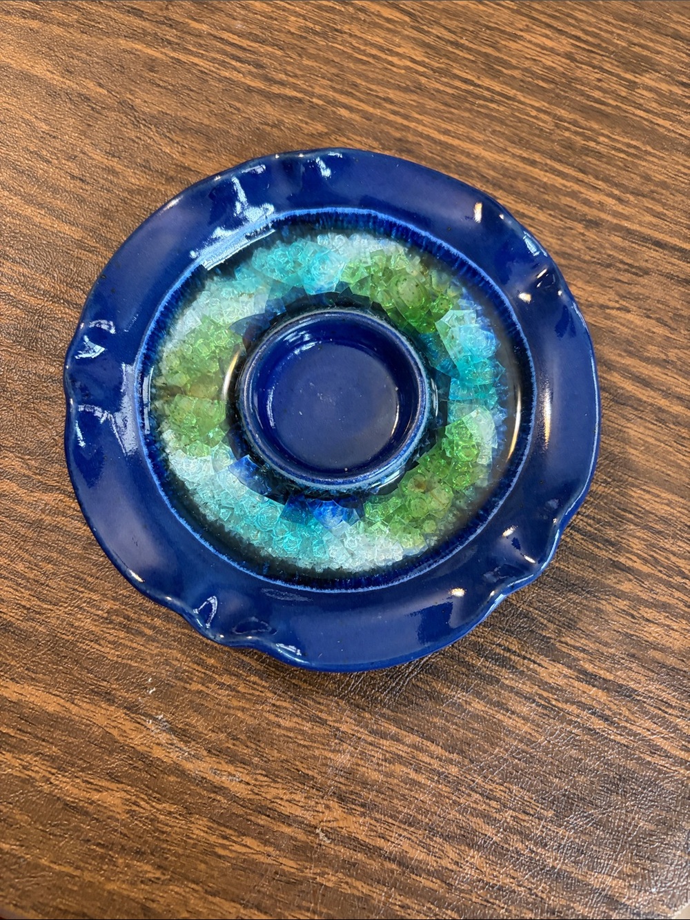 Tea light or Candle Dish. 6”. Made in USA NWT